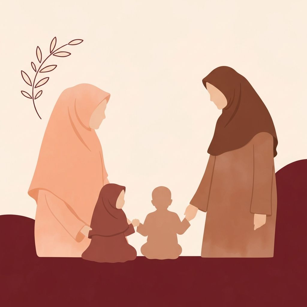 A warm family silhouette illustration representing community and togetherness